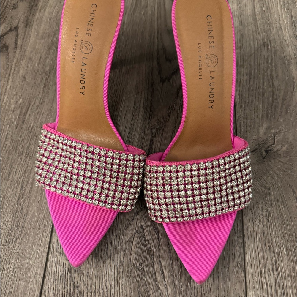 Chinese Laundry Pink Rhinestone Heels